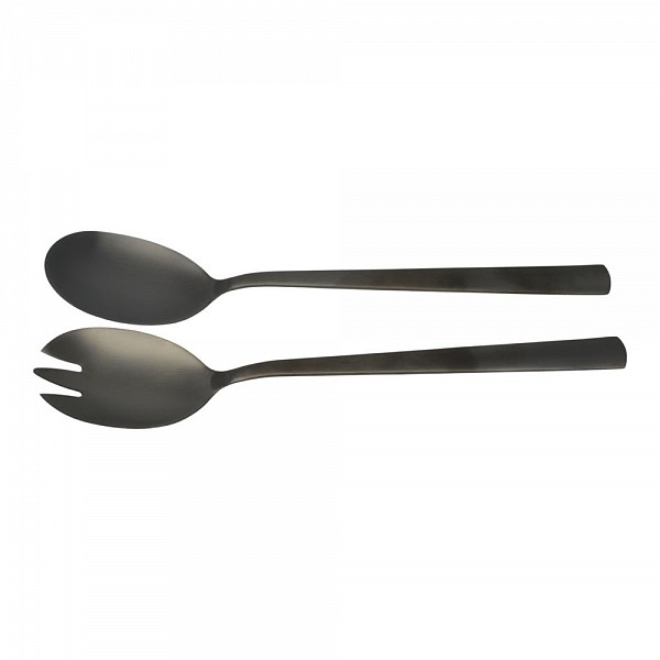 ΣΕΤ ΣΕΡΒΙΡΙΣΜΑΤΟΣ ΣΑΛΑΤΑΣ INOX ΣΕ ΜΑΥΡΟ ΧΡΩΜΑ 23,8εκ. ANKOR