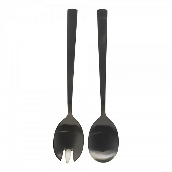 ΣΕΤ ΣΕΡΒΙΡΙΣΜΑΤΟΣ ΣΑΛΑΤΑΣ INOX ΣΕ ΜΑΥΡΟ ΧΡΩΜΑ 23,8εκ. ANKOR