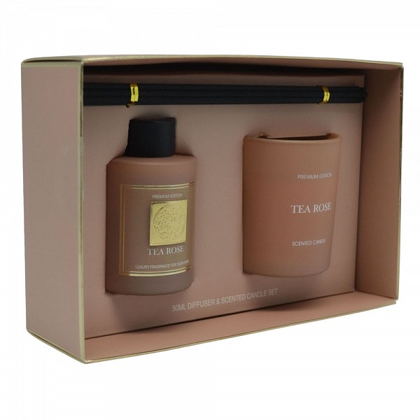 ΣΕΤ ΑΡΩΜΑΤΙΚΟΥ ΧΩΡΟΥ 50ml ΚΑΙ ΚΕΡΙΟΥ TEA ROSE ANKOR 849680