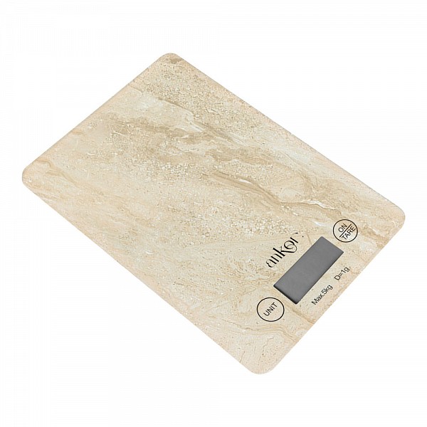 ΖΥΓΑΡΙΑ ΗΛΕΚΤΡΟΝΙΚΗ 5kg ΓΥΑΛΙΝΗ ΜΠΕΖ ΠΕΤΡΑ 15x21,5x1,6εκ. ANKOR  851935