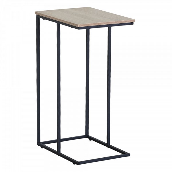 ΤΡΑΠΕΖΑΚΙ MDF ΜΕ ΜΕΛΑΜΙΝΗ ΣΕ ΦΥΣΙΚΗ ΑΠΟΧΡΩΣΗ ΞΥΛΟΥ KAI ΜΑΥΡΟ ΜΕΤΑΛΛΙΚΟ ΣΚΕΛΕΤΟ 40x30x66εκ. ANKOR 852857