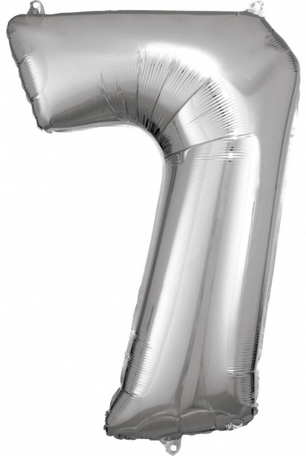 Number Giant Silver Number Foil Balloon 7, 83*55 cm