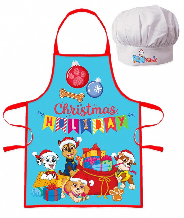 Paw Patrol Holiday Christmas Kids Apron 2-Piece Set