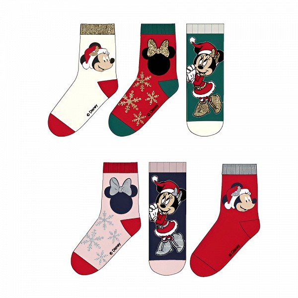 Disney Minnie  Snow Christmas kids socks 23-34