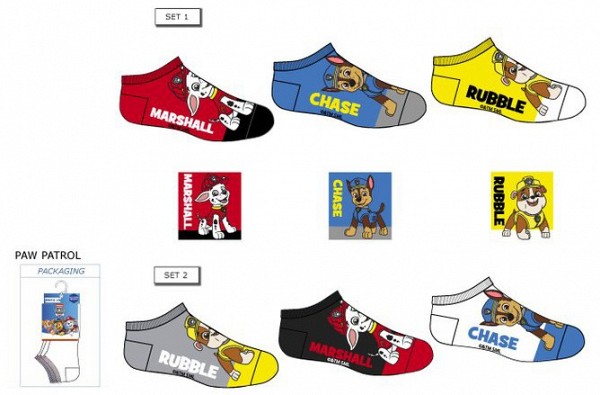 Paw Patrol childrens invisible socks 23-34