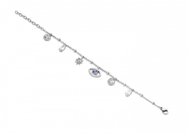 Victoria Silver-colored stone eye bracelet