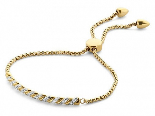 Victoria Gold-colored bracelet with white stones