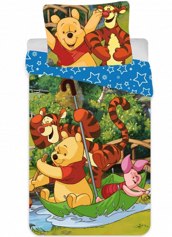 Disney Winnie the Pooh Rafting  Childrens Bedding Set 90×140cm, 40×55 cm