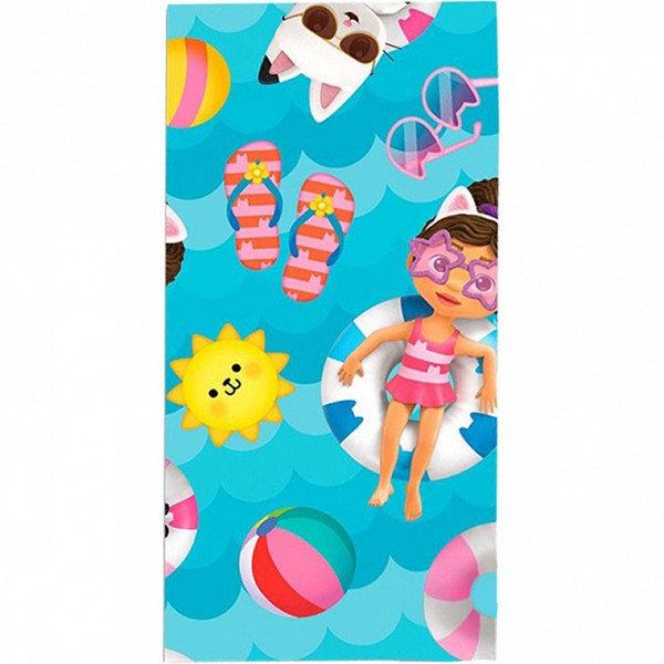 Gabbys Dollhouse Summer bath towel, beach towel 70x140cm