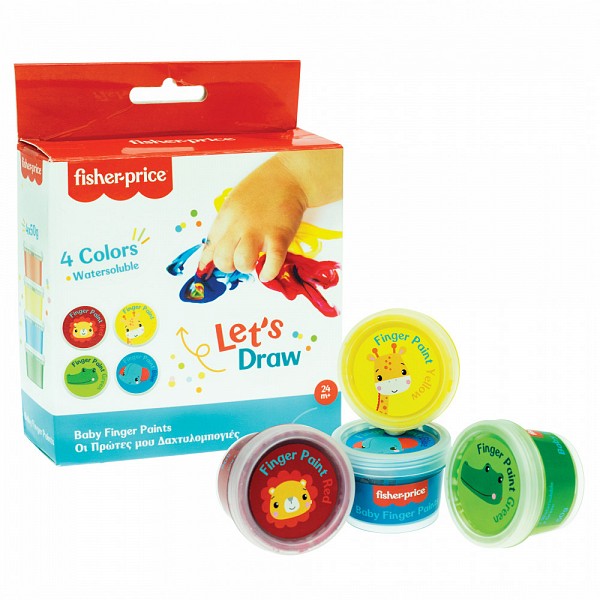 Fisher-Price Lets Draw baby finger paint 4 pcs