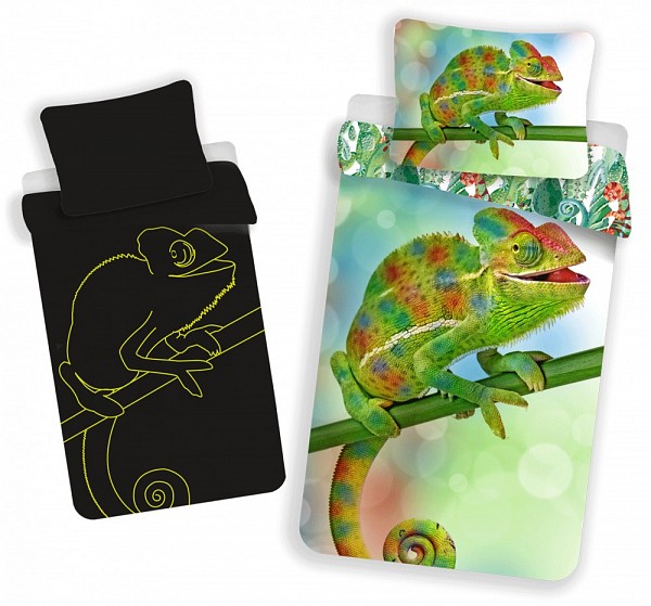 Animals Chameleon Glow-in-the-Dark Bedding Set 140×200cm, 70x90 cm