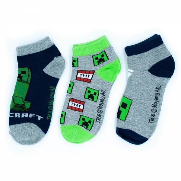 Minecraft childrens no-show socks 23/26