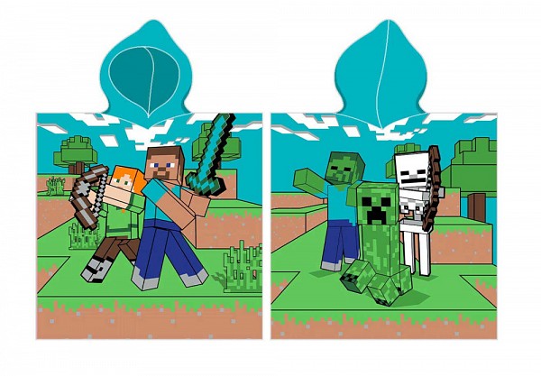 Minecraft Diamond Defender Beach Towel Poncho 50x115 cm