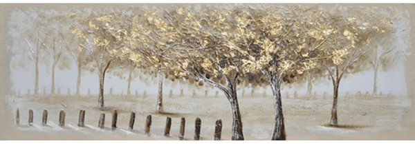 Πίνακας Σε Καμβά Δέντρα προστατευόμενα με φράχτη 70x150x3εκ.