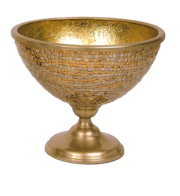 Κουπ Γυάλινo Διακοσμητικό Ψηφιδωτό Χρυσό