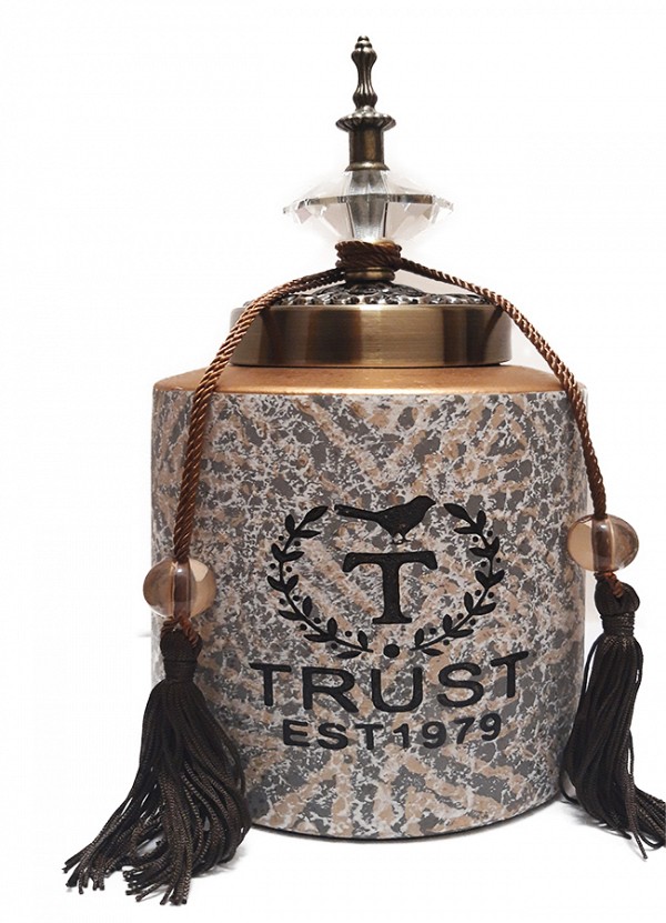 Βάζο Τζαρ Κεραμικό Με Καπάκι/Φούντα  WB15-02-19400