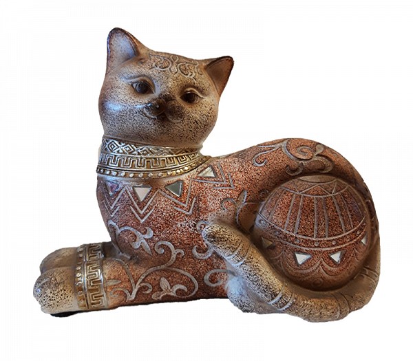 Γάτα καθιστή polyresin πολύχρωμη 17299Q5 14χ12χ6εκ