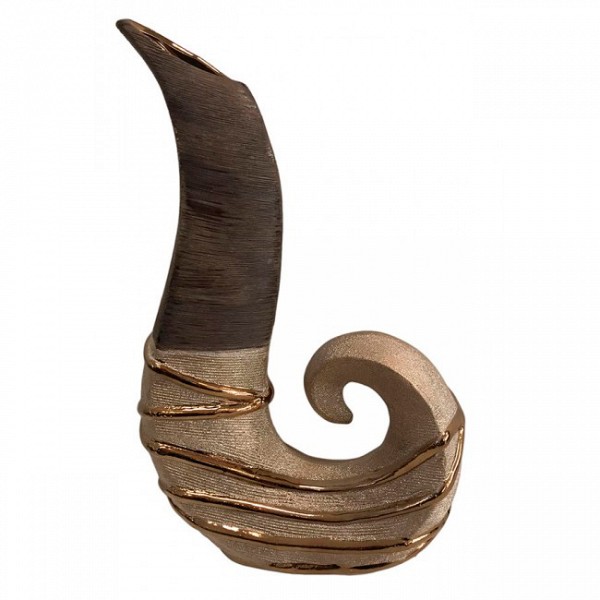 Κεραμικό καφέ-χρυσό Διακοσμητικό Φλόγα