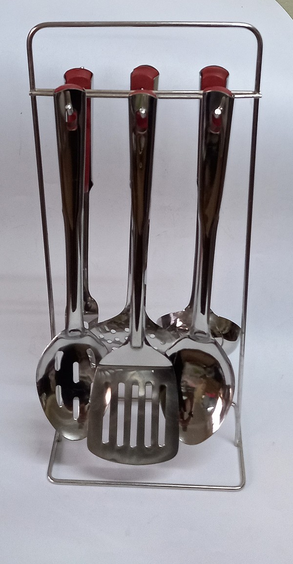 Σετ 6τμχ Κουτάλες Ανοξείδωτες Με Ανοξείδωτη Βάση  31x15cm