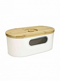 Navaris Ψωμιέρα με Καπάκι Μεταλλική Ιβουάρ 33.5x19.5x13cm