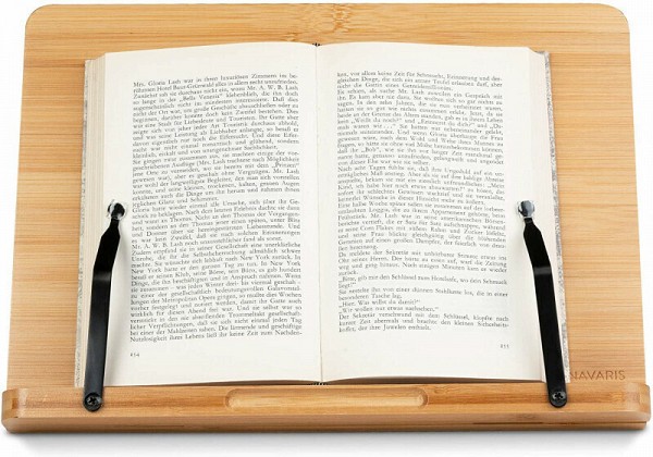 Navaris Bamboo Book Stand - Ρυθμιζόμενη Βάση Ανάγνωσης Βιβλίου / iPad / Tablet / eReader από Μπαμπού - 33 x 24cm - Brown (52801.2)