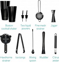 Navaris Σετ Cocktail από Ανοξείδωτο Ατσάλι Μαύρο 49860.11.01 11τμχ  49860.11.01