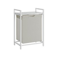 Vasagle Καλάθι Απλύτων Μεταλλικό 50x33x72cm Λευκό BLH101W01