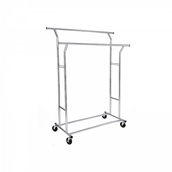 Songmics Τροχήλατη -Βαρέως Τύπου Μεταλλική Κρεμάστρα Ρούχων με Ρόδες 129x55x148cm HSR12S
