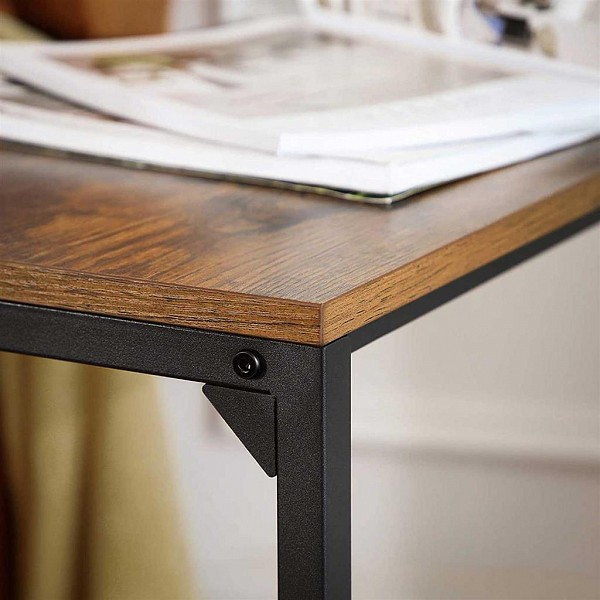 VASAGLE LNT52BX Βοηθητικό Τραπέζι Καναπέ / Sofa Table για Laptop, Βιομηχανικό Στυλ, Ρουστίκ Καφέ & Μαύρο — Μικρό Πλαϊνό Τραπέζι για Σαλόνι & Υπνοδωμάτιο