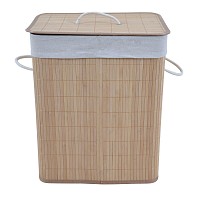 Καλάθι Απλύτων Μπαμπού Φυσικό Χρώμα 41x31x56cm ANKOR + Δώρο Σετ 3 Καλαθάκια Οργάνωσης