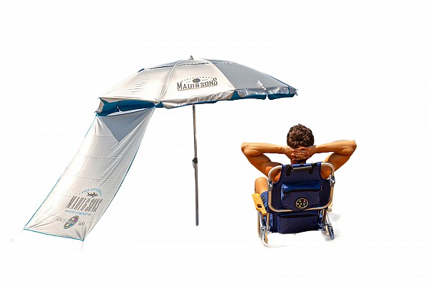 Ομπρέλα Θαλάσσης MAUI & SONS 190cm με Σκίαστρο, Κλίση & UV Προστασία UPF 50+
