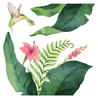 Tropical Flowers αυτοκόλλητα βινυλίου για τζάμι (64017)