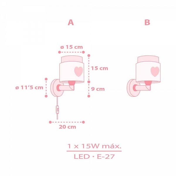Baby Dreams Pink απλίκα τοίχου (76019S)