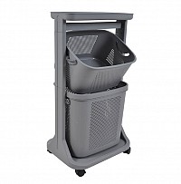 ΡΑΦΙΕΡΑ ΑΠΟΘΗΚΕΥΣΗΣ ΠΛΑΣΤΙΚΗ ΜΕ 2 ΚΑΛΑΘΙΑ ΓΚΡΙ 44x33x73,5εκ.ANKOR