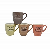 ΚΟΥΠΑ ΚΕΡΑΜΙΚΗ 250ml 4 ΧΡΩΜΑΤΑ Enjoy Coffee ANKOR