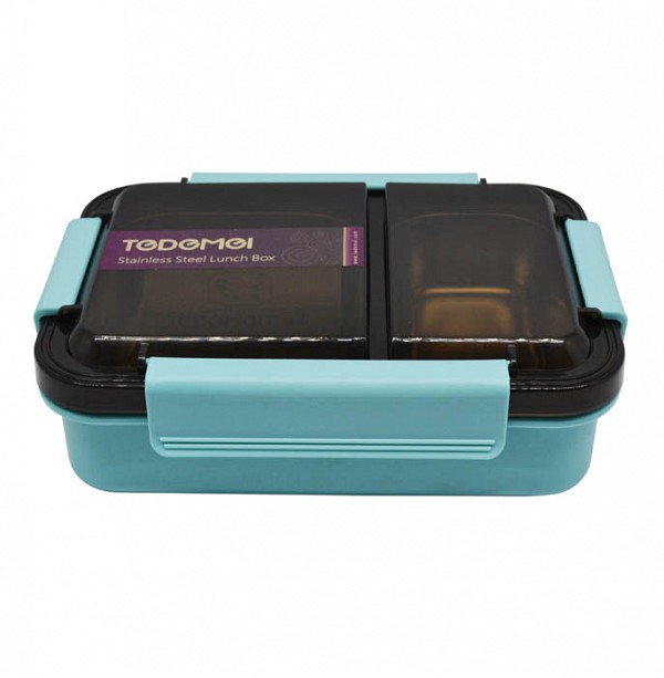 ΦΑΓΗΤΟΔΟΧΕΙΟ ΔΥΟ ΘΕΣΕΩΝ ΠΛΑΣΤΙΚΟ-INOX  ΜΕ ΚΑΠΑΚΙ ΑΣΦΑΛΕΙΑΣ ΣΙΕΛ ANKOR