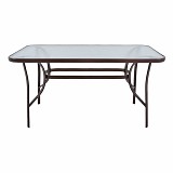 ΤΡΑΠΕΖΙ ΜΕΤΑΛΛΙΚΟ ΣΕ ΣΚΟΥΡΟ ΚΑΦΕ ΧΡΩΜΑ ΜΕ ΓΥΑΛΙΝΗ ΕΠΙΦΑΝΕΙΑ 120x70x70εκ ANKOR  831579