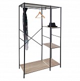 ΑΝΟΙΧΤΗ ΝΤΟΥΛΑΠΑ ΞΥΛΙΝΗ ΜΕ ΜΑΥΡΟ ΜΕΤΑΛΛΟ 90x41x167εκ.ANKOR 783762-1