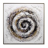 ΠΙΝΑΚΑΣ ΕΛΑΙΟΓΡΑΦΙΑ ΣΕ ΤΥΠΩΜΕΝΟ ΚΑΜΒΑ ΜΕ ΑΣΗΜΙ ΚΟΡΝΙΖΑ ΚΥΚΛΟΙ 80x80εκ. ANKOR