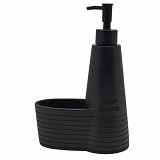 DISPENSER ΚΟΥΖΙΝΑΣ ΠΟΛΥΕΣΤΕΡΙΚΟ ΜΕ ΘΗΚΗ ΓΙΑ ΣΦΟΥΓΓΑΡΙ  ΜΑΥΡΟ SOAP AND MORE 14,7x8x22εκ.ANKOR