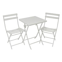 ΜΕΤΑΛΛΙΚΟ ΣΕΤ ΤΡΑΠΕΖΙΟΥ ΚΑΙ 2 ΚΑΡΕΚΛΩΝ ΠΤΥΣΣΟΜΕΝΟ ΣΕ ΕΚΡΟΥ ΜΑΤ ΧΡΩΜΑ ANKOR