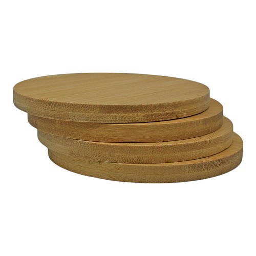 ΣΕΤ 4 ΣΟΥΒΕΡ ΑΠΟ ΞΥΛΟ ΜΠΑΜΠΟΥ 9,5x9,5x0,8εκ. ANKOR