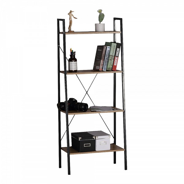 ΒΙΒΛΙΟΘΗΚΗ ΜΕ 4 ΞΥΛΙΝΑ ΡΑΦΙΑ ΚΑΙ ΜΑΥΡΟ ΜΕΤΑΛΛΙΚΟ ΣΚΕΛΕΤΟ 60x32x148εκ. ANKOR  844203