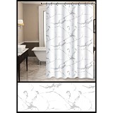 ΚΟΥΡΤΙΝΑ ΜΠΑΝΙΟΥ PEVA 180x180εκ. ΜΕ 12 ΚΡΙΚΟΥΣ ΕΦΕ ΜΑΡΜΑΡΟ ANKOR