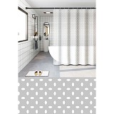 ΚΟΥΡΤΙΝΑ ΜΠΑΝΙΟΥ PEVA 180x180εκ. ΜΕ 12 ΚΡΙΚΟΥΣ ΚΑΙ ΣΧΕΔΙΟ ΠΟΥΑ ΟΒΑΛ ΣΕ ΓΚΡΙ ΦΟΝΤΟ ANKOR