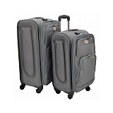 ΣΕΤ 2 ΒΑΛΙΤΣΕΣ ΤΡΟΛΕΪ ΓΚΡΙ ΜΕ 4 ΡΟΔΕΣ ANKOR  823291