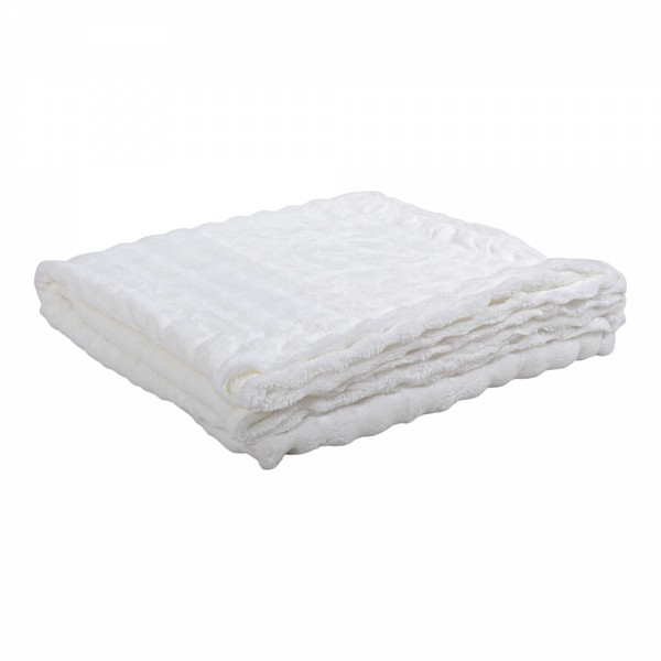 ΚΟΥΒΕΡΤΑ FLEECE ΜΕ ΒΕΛΟΥΔΙΝΗ ΥΦΗ ΣΕ ΑΣΠΡΟ ΧΡΩΜΑ 150x200εκ. ANKOR 846009