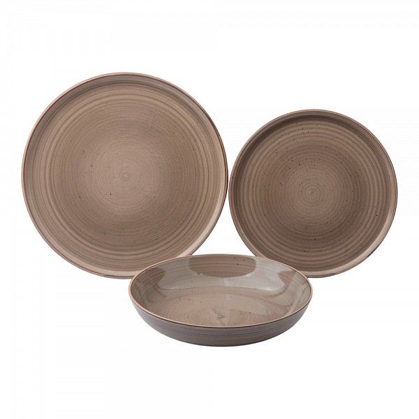 ΣΕΡΒΙΤΣΙΟ ΠΙΑΤΩΝ STONEWARE 18ΤΜΧ ΣΕ ΚΑΦΕ ΧΡΩΜΑ ANKOR  84904-18