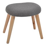 ΣΚΑΜΠΟ ΥΦΑΣΜΑΤΙΝΟ ΣΕ ΓΚΡΙ ΧΡΩΜΑ ΜΕ ΞΥΛΙΝΑ ΠΟΔΙΑ 40x30x40εκ. ANKOR  845989