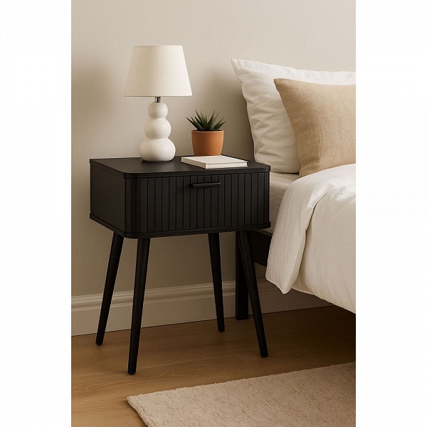 ΚΟΜΟΔΙΝΟ ΞΥΛΙΝΟ ΜΕ ΣΥΡΤΑΡΙ ΣΕ ΜΑΥΡΟ ΧΡΩΜΑ 40x29x52εκ. ANKOR  846153